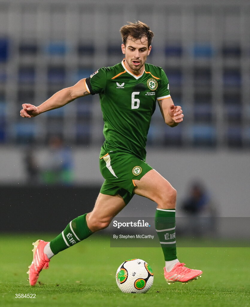 4 October 2026; Jayson Molumby of Republic of Ireland during the UEFA Nations League B match between the Republic of Ireland and Israel at TSC Arena in Backa Topola, Serbia. Photo by Stephen McCarthy/Sportsfile