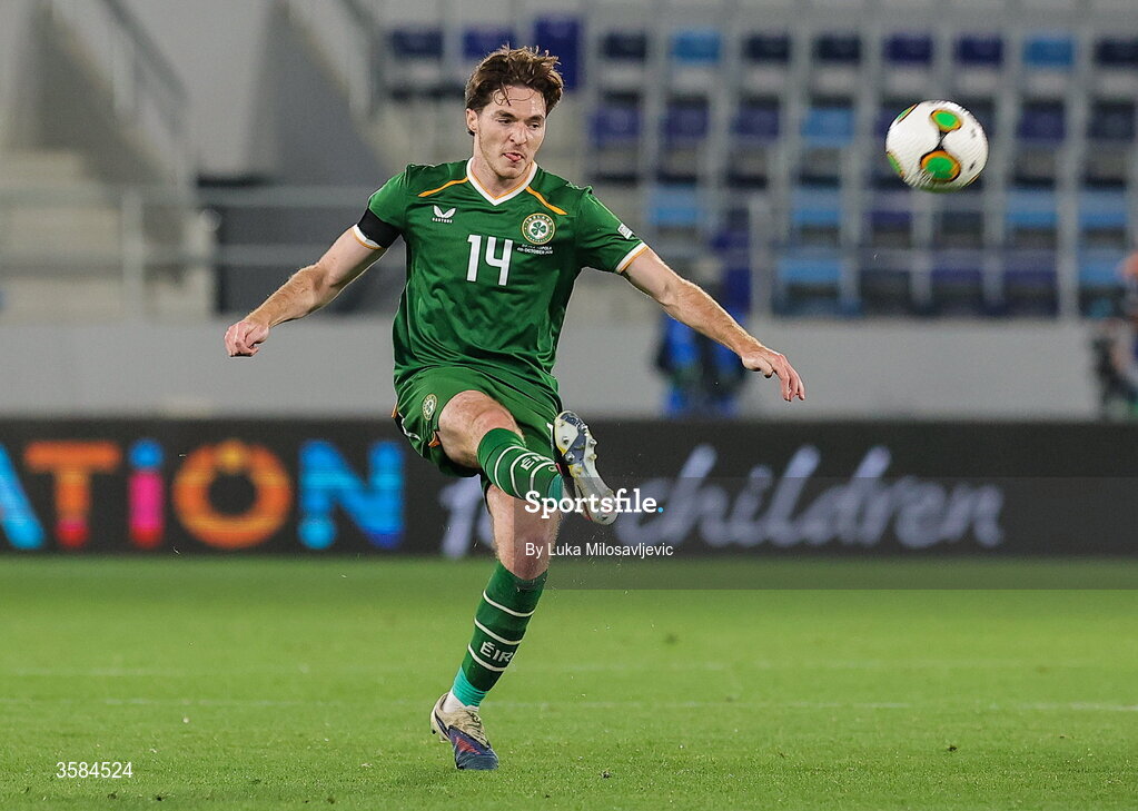 4 October 2026; Conor Coventry of Republic of Ireland during the UEFA Nations League B match between the Republic of Ireland and Israel at TSC Arena in Backa Topola, Serbia. Photo by Luka Milosavljevic/Sportsfile