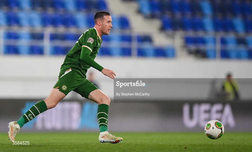 4 October 2026; Jack Moylan of Republic of Ireland during the UEFA Nations League B match between the Republic of Ireland and Israel at TSC Arena in Backa Topola, Serbia. Photo by Stephen McCarthy/Sportsfile