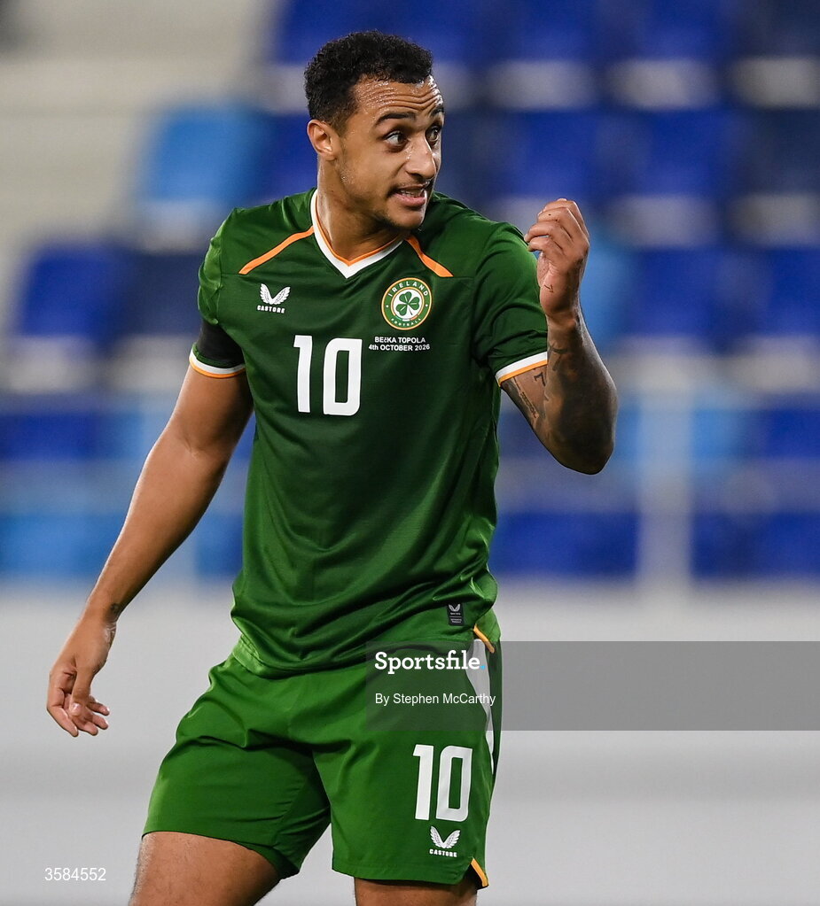 4 October 2026; Adam Idah of Republic of Ireland during the UEFA Nations League B match between the Republic of Ireland and Israel at TSC Arena in Backa Topola, Serbia. Photo by Stephen McCarthy/Sportsfile