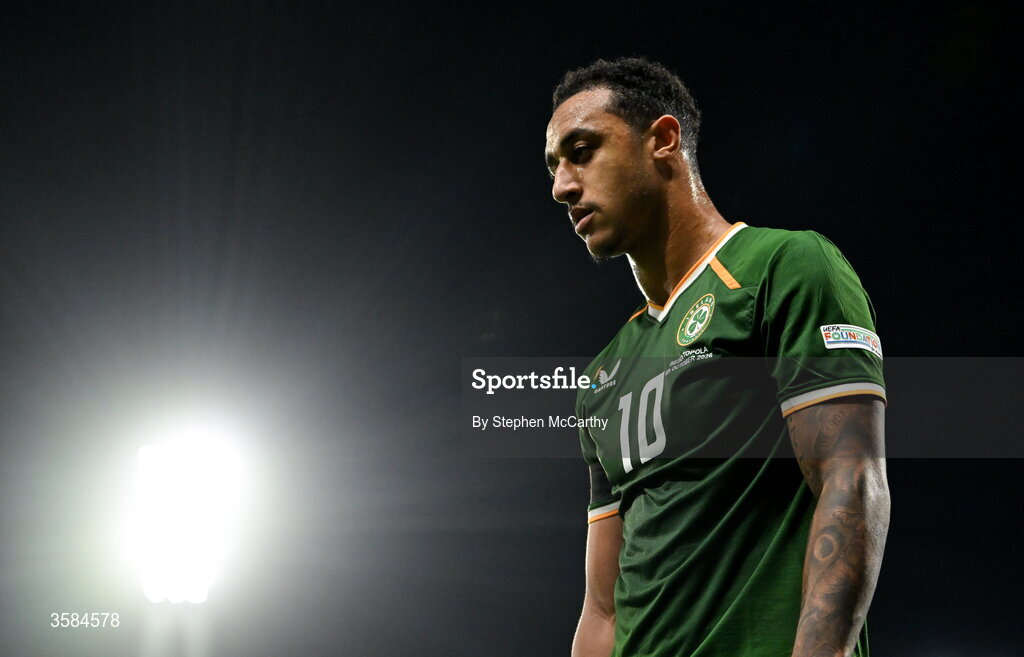 4 October 2026; Adam Idah of Republic of Ireland during the UEFA Nations League B match between the Republic of Ireland and Israel at TSC Arena in Backa Topola, Serbia. Photo by Stephen McCarthy/Sportsfile