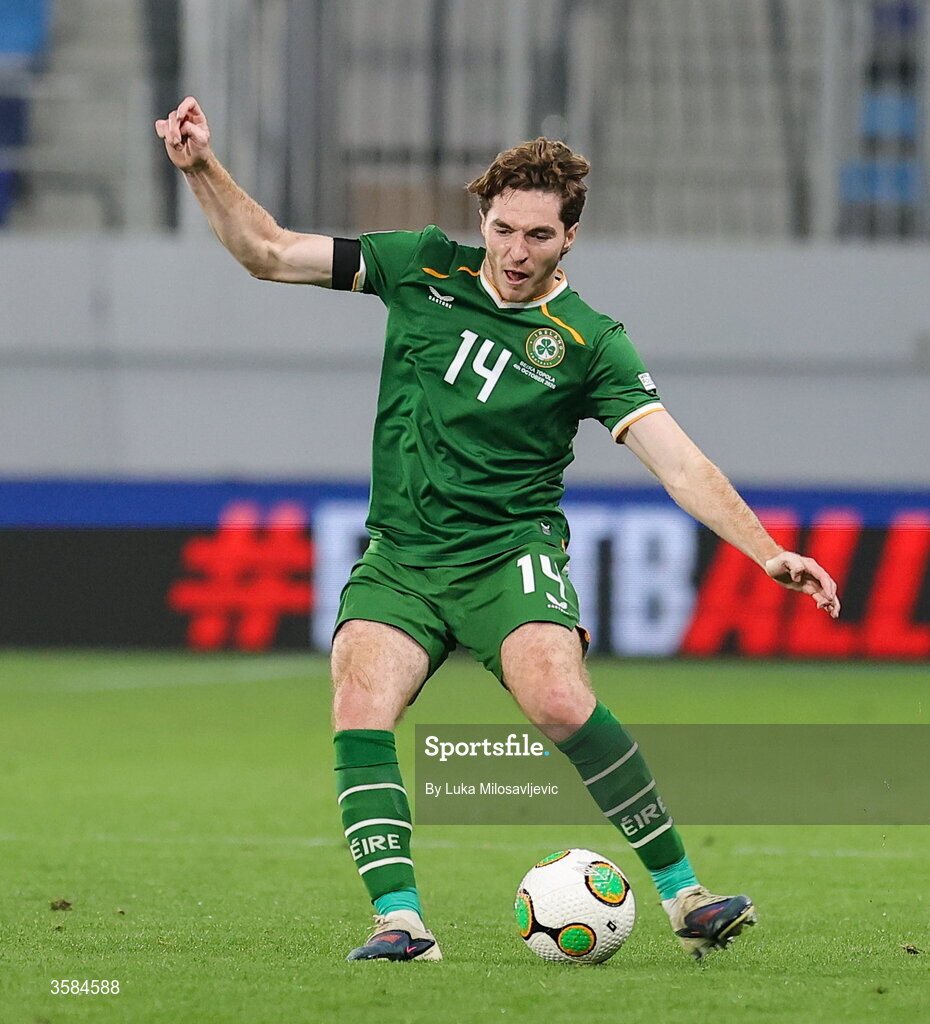 4 October 2026; Conor Coventry of Republic of Ireland during the UEFA Nations League B match between the Republic of Ireland and Israel at TSC Arena in Backa Topola, Serbia. Photo by Luka Milosavljevic/Sportsfile