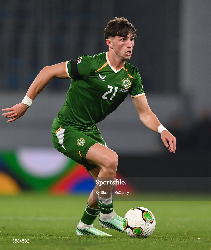4 October 2026; Rocco Vata of Republic of Ireland during the UEFA Nations League B match between the Republic of Ireland and Israel at TSC Arena in Backa Topola, Serbia. Photo by Stephen McCarthy/Sportsfile