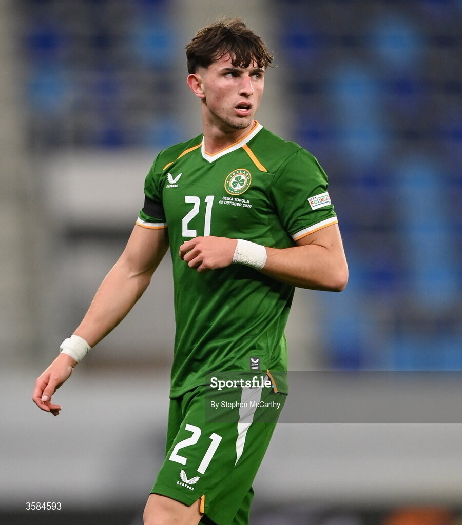 4 October 2026; Rocco Vata of Republic of Ireland during the UEFA Nations League B match between the Republic of Ireland and Israel at TSC Arena in Backa Topola, Serbia. Photo by Stephen McCarthy/Sportsfile