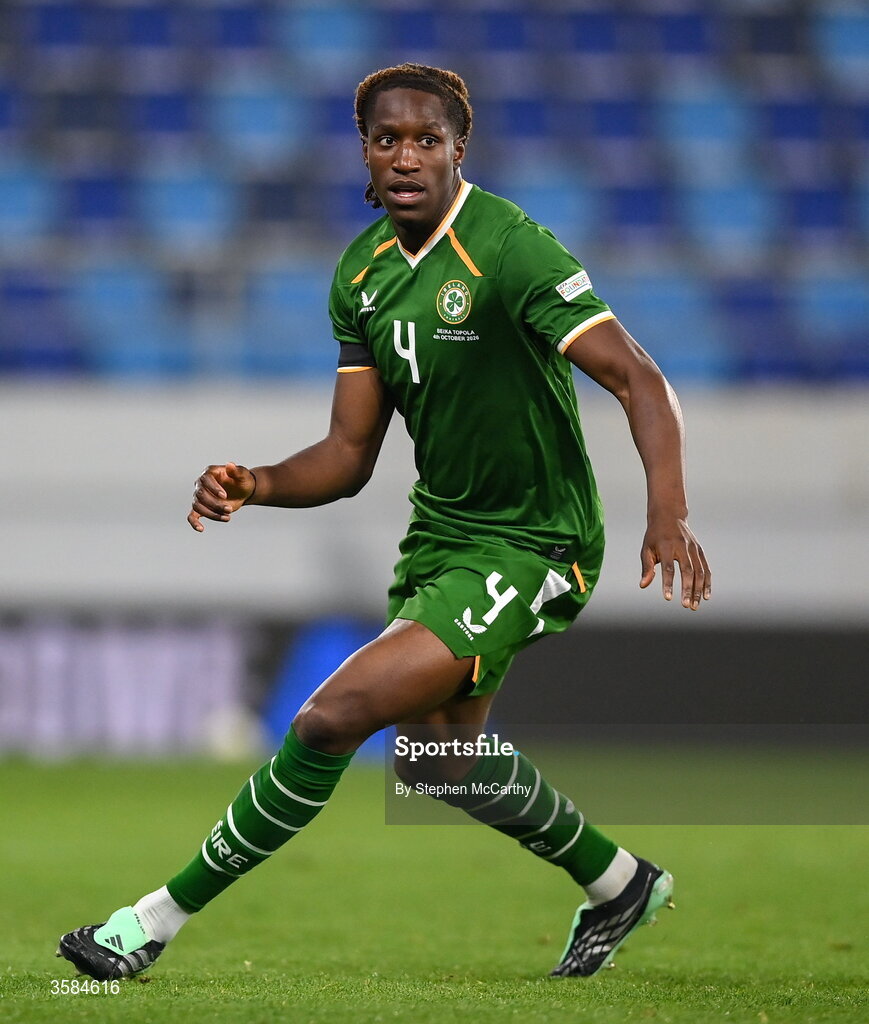 4 October 2026; Bosun Lawal of Republic of Ireland during the UEFA Nations League B match between the Republic of Ireland and Israel at TSC Arena in Backa Topola, Serbia. Photo by Stephen McCarthy/Sportsfile