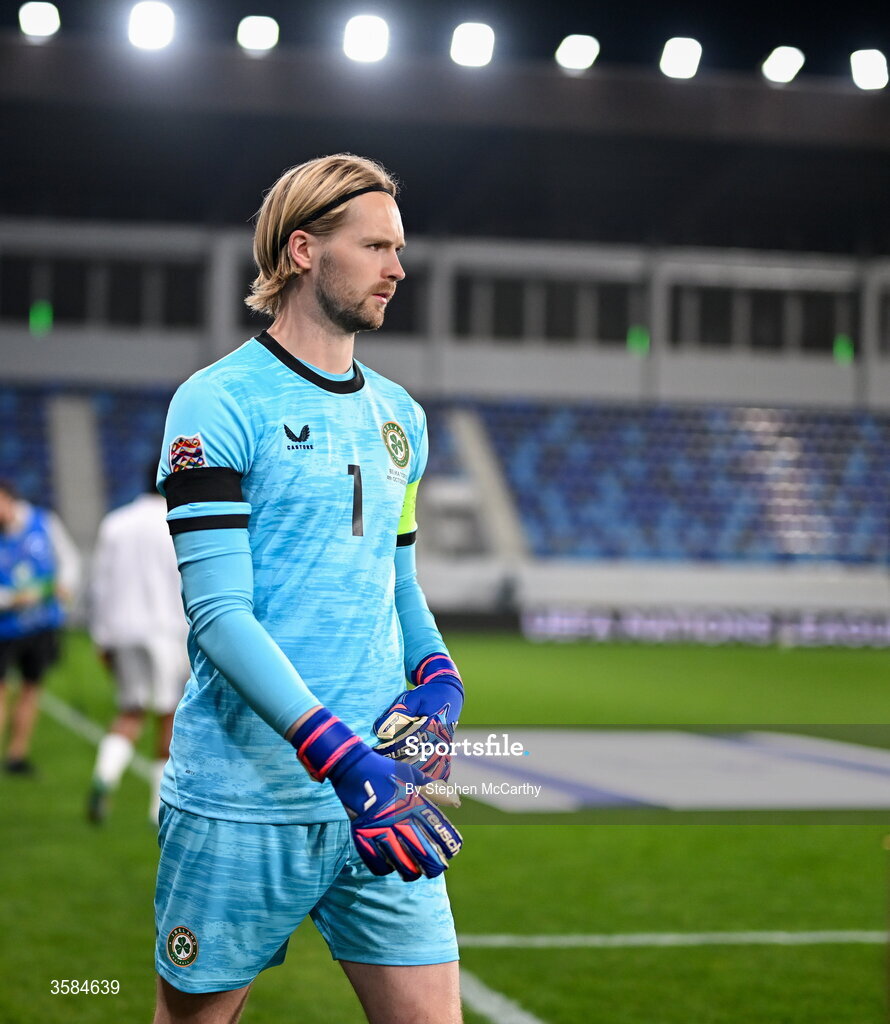 4 October 2026; Republic of Ireland captain Caoimhín Kelleher before the UEFA Nations League B match between the Republic of Ireland and Israel at TSC Arena in Backa Topola, Serbia. Photo by Stephen McCarthy/Sportsfile
