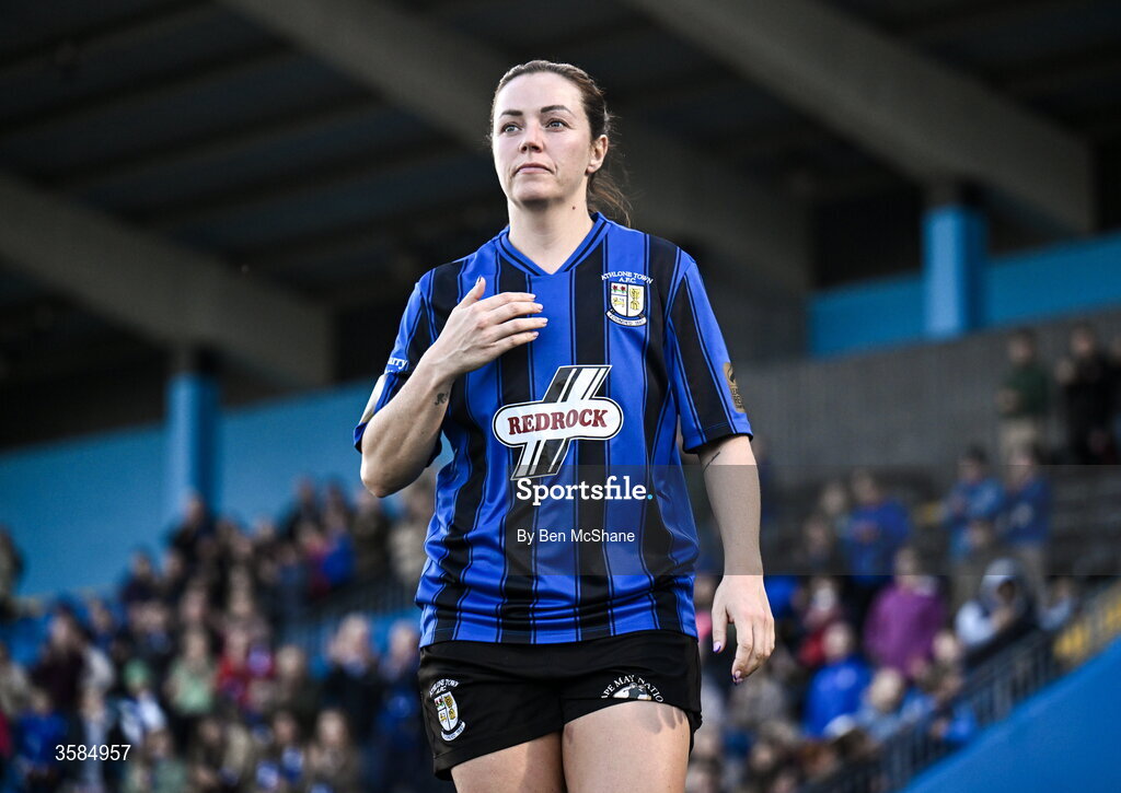 3 October 2026; Noelle Murray of Athlone Town after the SSE Airtricity Women's Premier Division match between Athlone Town and Galway United at Athlone Town Stadium in Lissywollen, Athlone, Westmeath. Photo by Ben McShane/Sportsfile