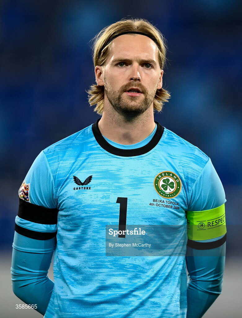 4 October 2026; Republic of Ireland goalkeeper Caoimhín Kelleher before the UEFA Nations League B match between the Republic of Ireland and Israel at TSC Arena in Backa Topola, Serbia. Photo by Stephen McCarthy/Sportsfile