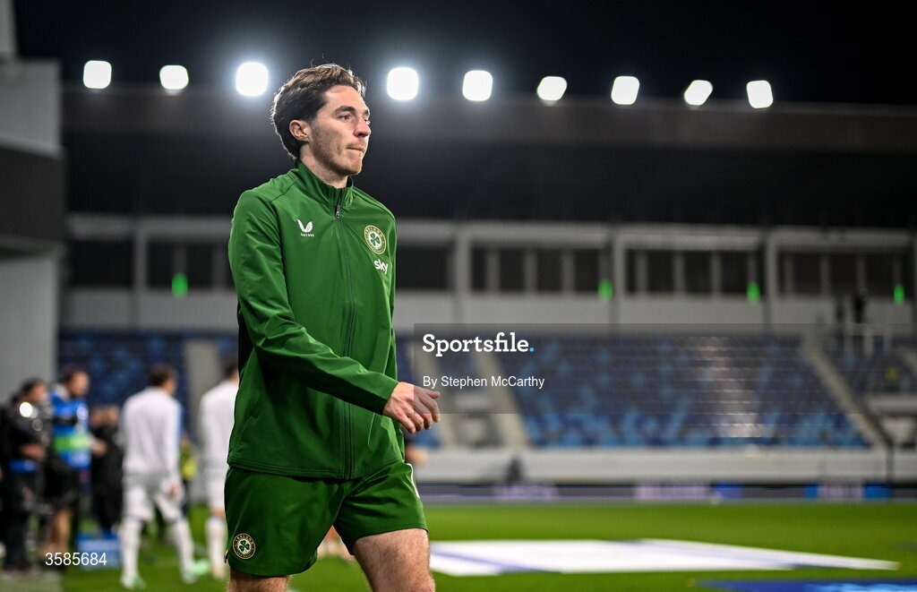 4 October 2026; Conor Coventry of Republic of Ireland walks out for the UEFA Nations League B match between the Republic of Ireland and Israel at TSC Arena in Backa Topola, Serbia. Photo by Stephen McCarthy/Sportsfile