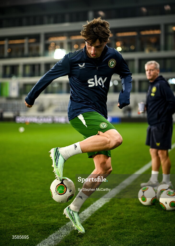 4 October 2026; Rocco Vata of Republic of Ireland before the UEFA Nations League B match between the Republic of Ireland and Israel at TSC Arena in Backa Topola, Serbia. Photo by Stephen McCarthy/Sportsfile