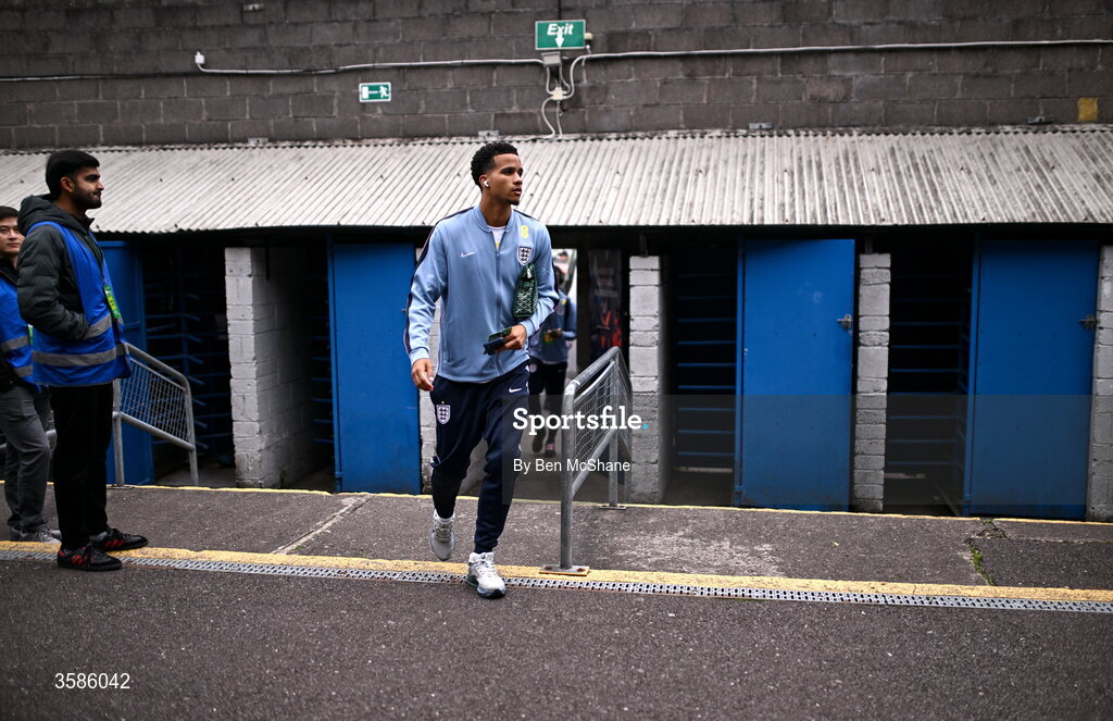 6 October 2026; Divine Mukasa of England before the UEFA European U21 Championship qualifier match between the Republic of Ireland and England at Turner's Cross Stadium in Cork. Photo by Ben McShane/Sportsfile