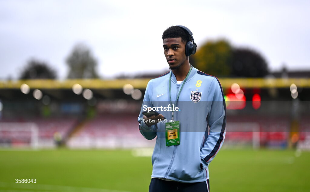 6 October 2026; Joshua Acheampong of England before the UEFA European U21 Championship qualifier match between the Republic of Ireland and England at Turner's Cross Stadium in Cork. Photo by Ben McShane/Sportsfile