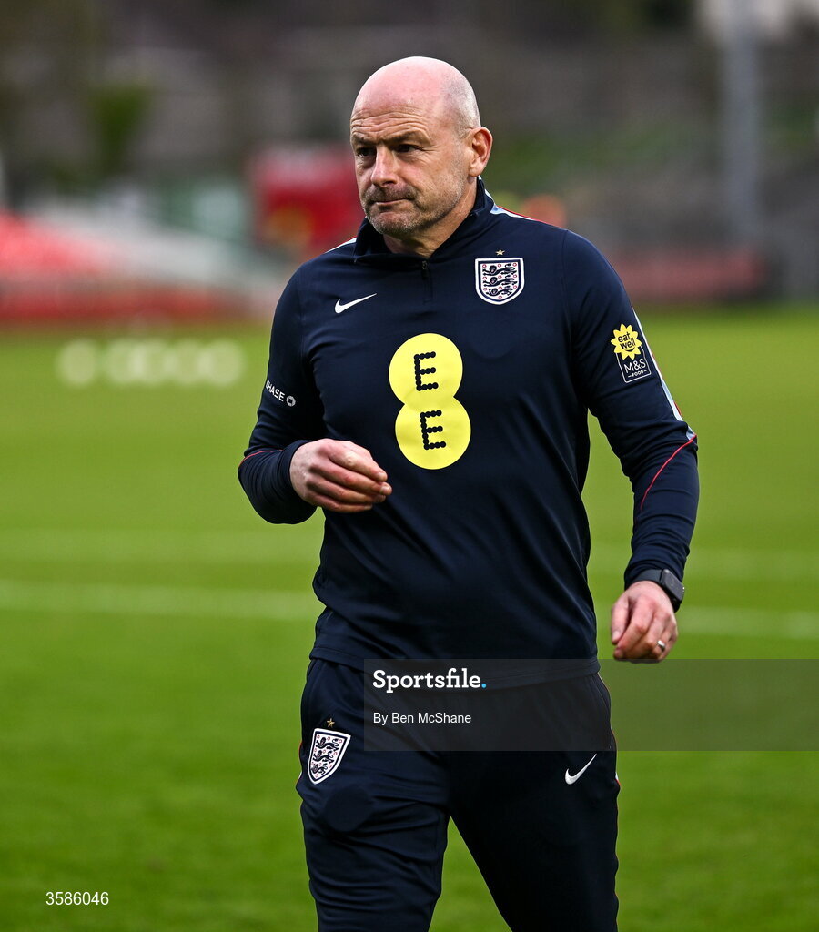 6 October 2026; England head coach Lee Carsley before the UEFA European U21 Championship qualifier match between the Republic of Ireland and England at Turner's Cross Stadium in Cork. Photo by Ben McShane/Sportsfile