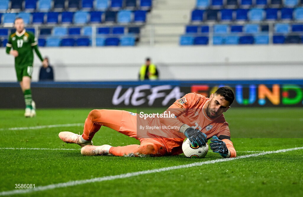 4 October 2026; Israel goalkeeper Assaf Tzur during the UEFA Nations League B match between the Republic of Ireland and Israel at TSC Arena in Backa Topola, Serbia. Photo by Stephen McCarthy/Sportsfile