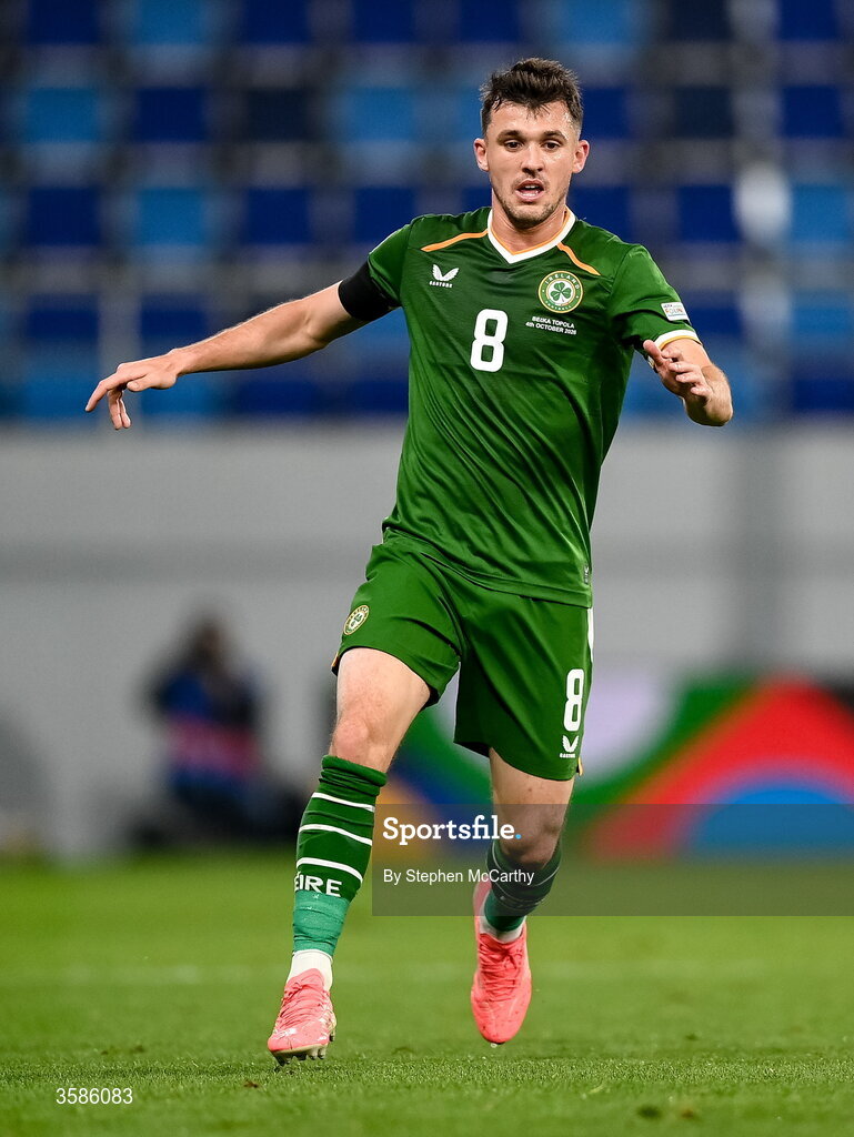 4 October 2026; Jason Knight of Republic of Ireland during the UEFA Nations League B match between the Republic of Ireland and Israel at TSC Arena in Backa Topola, Serbia. Photo by Stephen McCarthy/Sportsfile