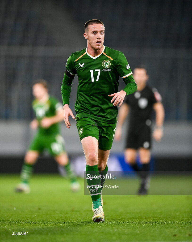 4 October 2026; Jack Moylan of Republic of Ireland during the UEFA Nations League B match between the Republic of Ireland and Israel at TSC Arena in Backa Topola, Serbia. Photo by Stephen McCarthy/Sportsfile