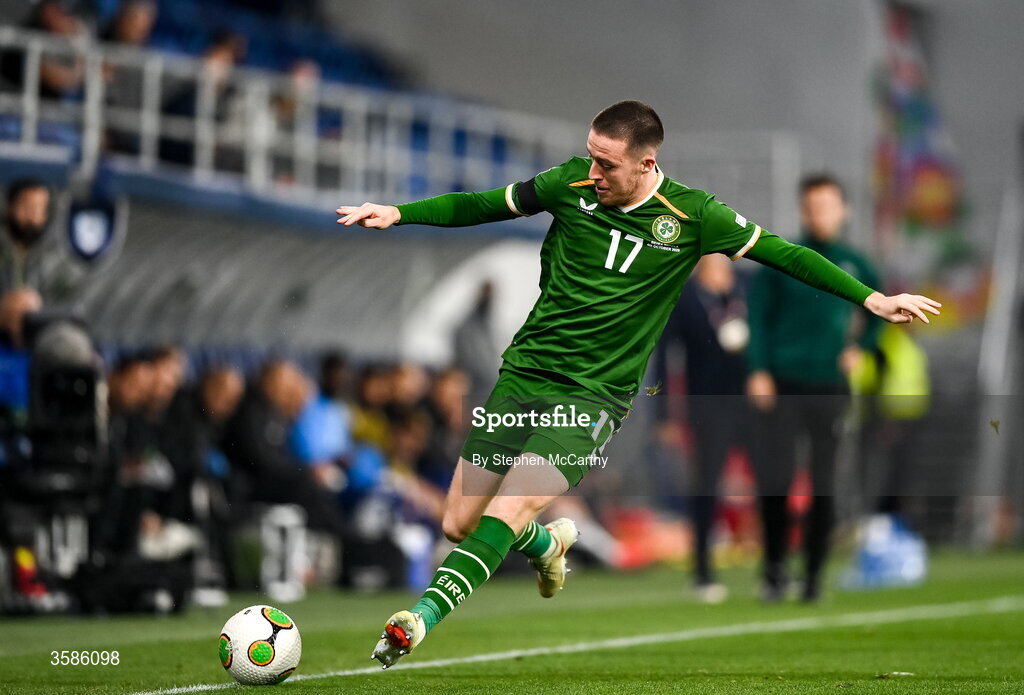 4 October 2026; Jack Moylan of Republic of Ireland during the UEFA Nations League B match between the Republic of Ireland and Israel at TSC Arena in Backa Topola, Serbia. Photo by Stephen McCarthy/Sportsfile
