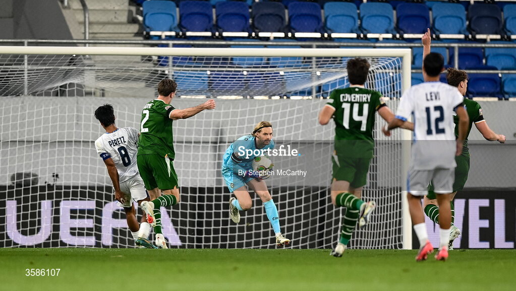 4 October 2026; Republic of Ireland goalkeeper Caoimhín Kelleher during the UEFA Nations League B match between the Republic of Ireland and Israel at TSC Arena in Backa Topola, Serbia. Photo by Stephen McCarthy/Sportsfile