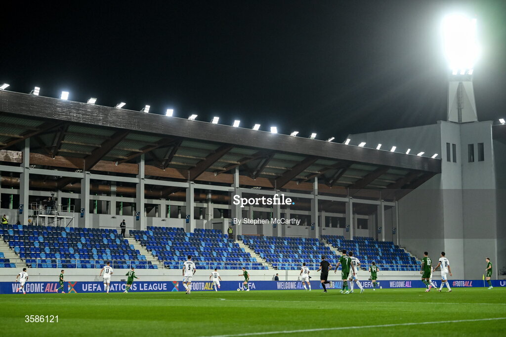4 October 2026; A general view of the TSC Arena, as the match takes place behind closed doors, during the UEFA Nations League B match between the Republic of Ireland and Israel at TSC Arena in Backa Topola, Serbia. Photo by Stephen McCarthy/Sportsfile