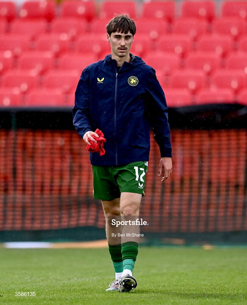6 October 2026; Cathal McCarthy of Republic of Ireland before the UEFA European U21 Championship qualifier match between the Republic of Ireland and England at Turner's Cross Stadium in Cork. Photo by Ben McShane/Sportsfile