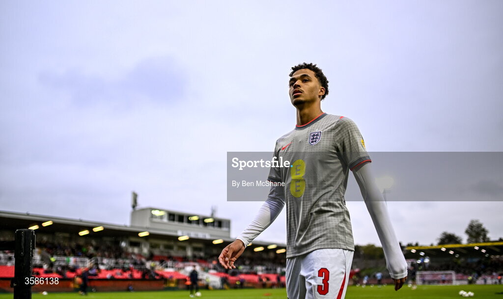 6 October 2026; Max Alleyne of England before the UEFA European U21 Championship qualifier match between the Republic of Ireland and England at Turner's Cross Stadium in Cork. Photo by Ben McShane/Sportsfile
