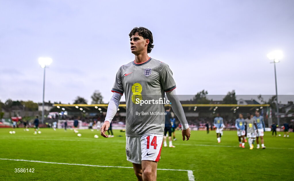 6 October 2026; Archie Gray of England during the UEFA European U21 Championship qualifier match between the Republic of Ireland and England at Turner's Cross Stadium in Cork. Photo by Ben McShane/Sportsfile