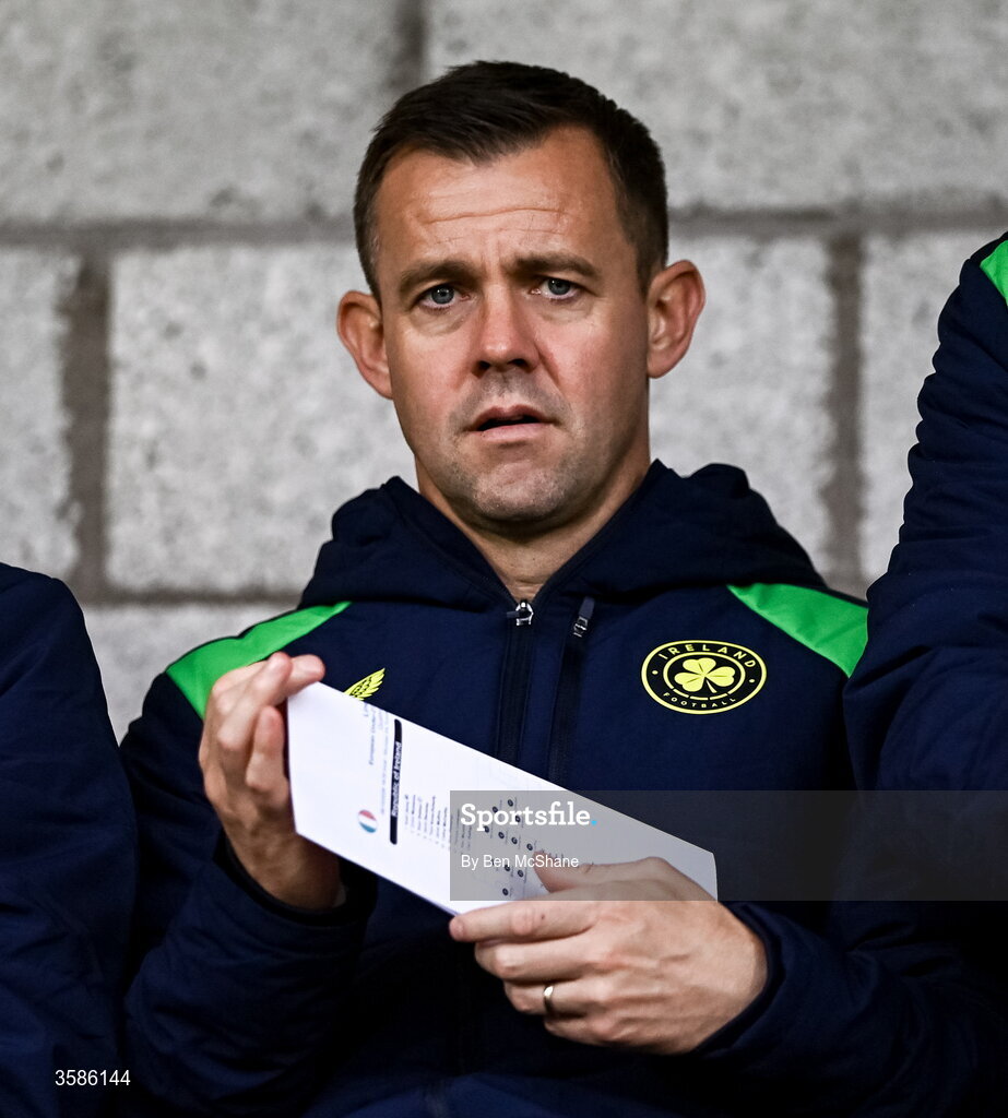 6 October 2026; FAI technical director Shane Robinson before the UEFA European U21 Championship qualifier match between the Republic of Ireland and England at Turner's Cross Stadium in Cork. Photo by Ben McShane/Sportsfile