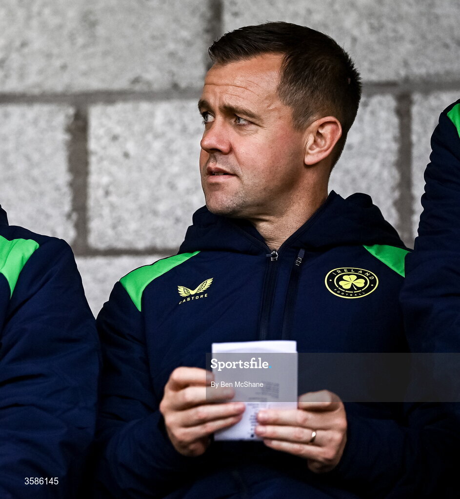 6 October 2026; FAI technical director Shane Robinson before the UEFA European U21 Championship qualifier match between the Republic of Ireland and England at Turner's Cross Stadium in Cork. Photo by Ben McShane/Sportsfile
