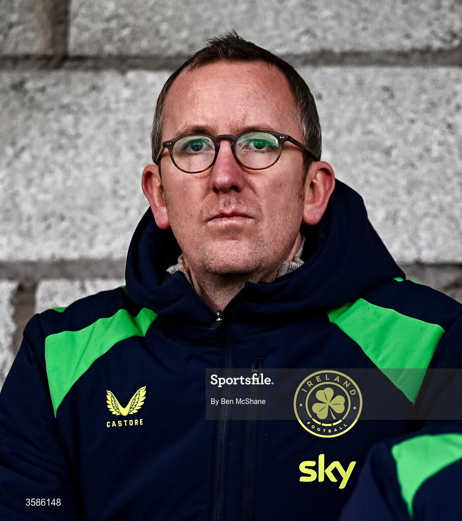 6 October 2026; FAI chief executive officer David Courell in attendnace before the UEFA European U21 Championship qualifier match between the Republic of Ireland and England at Turner's Cross Stadium in Cork. Photo by Ben McShane/Sportsfile