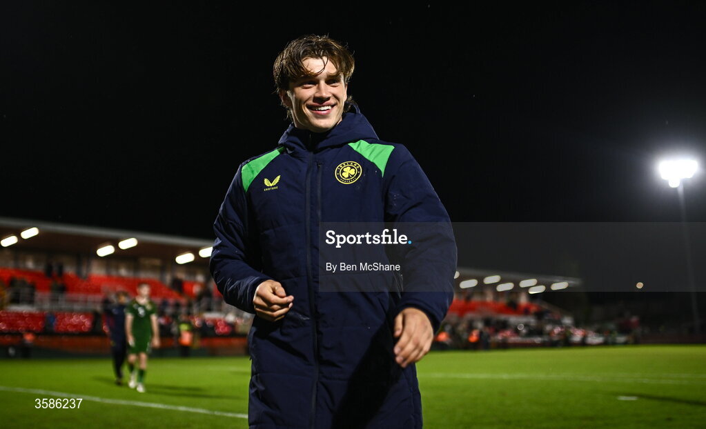 6 October 2026; Conor McManus of Republic of Ireland after the UEFA European U21 Championship qualifier match between the Republic of Ireland and England at Turner's Cross Stadium in Cork. Photo by Ben McShane/Sportsfile