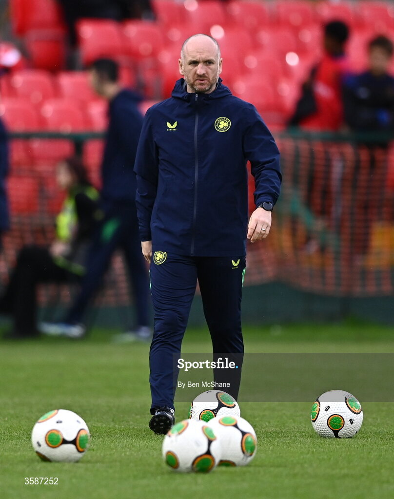 6 October 2026; Republic of Ireland assistant manager Stephen O'Donnell before the UEFA European U21 Championship qualifier match between the Republic of Ireland and England at Turner's Cross Stadium in Cork. Photo by Ben McShane/Sportsfile