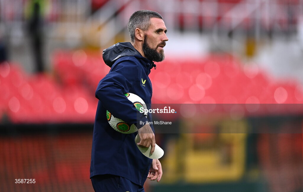 6 October 2026; Republic of Ireland goalkeeping coach Mark McNulty before the UEFA European U21 Championship qualifier match between the Republic of Ireland and England at Turner's Cross Stadium in Cork. Photo by Ben McShane/Sportsfile