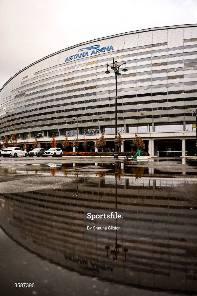 9 October 2026; A general view of Astana Arena ahead of the 2027 FIFA Women’s World Cup qualifying round 1 play-off first leg match between Kazakhstan and the Republic of Ireland at Astana Arena in Kazakhstan. Photo by Shauna Clinton/Sportsfile