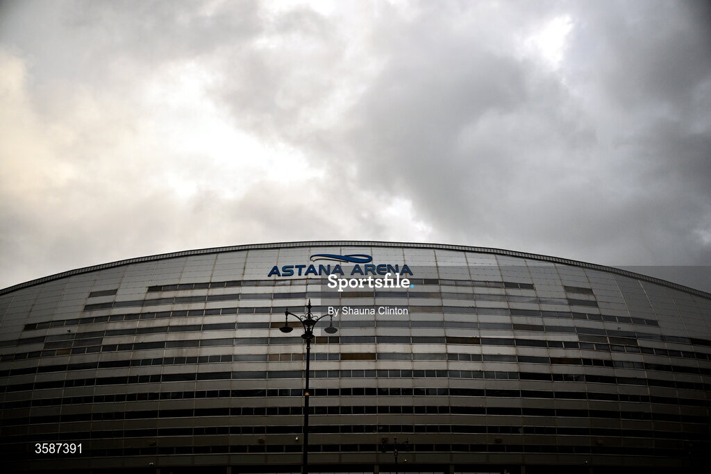 9 October 2026; A general view of Astana Arena ahead of the 2027 FIFA Women’s World Cup qualifying round 1 play-off first leg match between Kazakhstan and the Republic of Ireland at Astana Arena in Kazakhstan. Photo by Shauna Clinton/Sportsfile