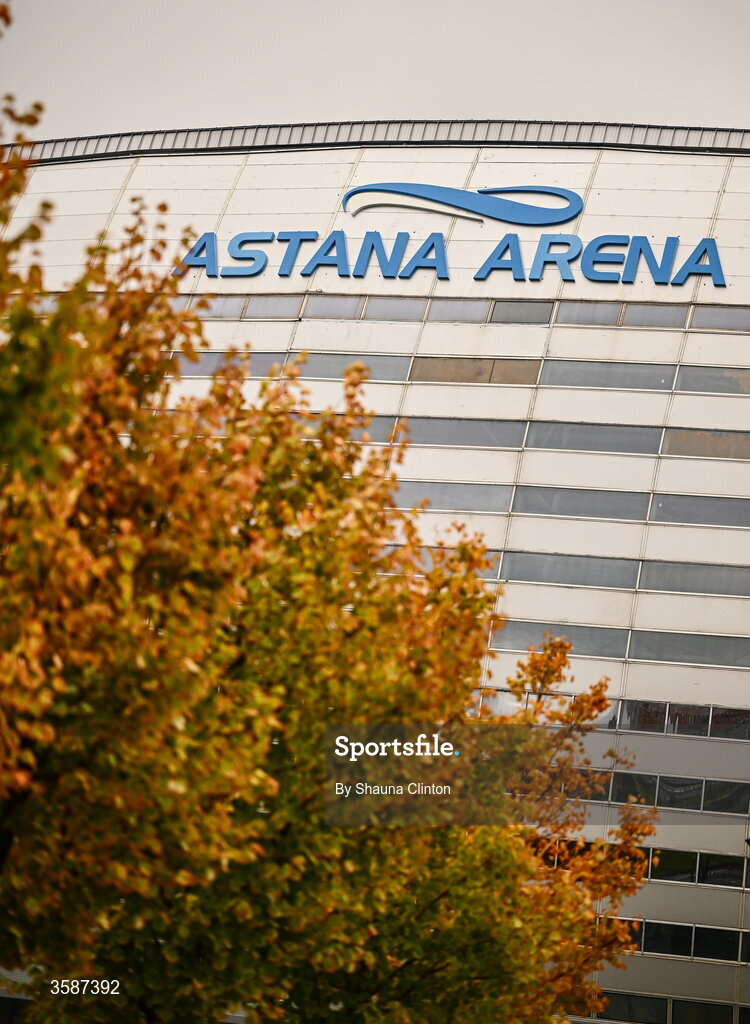 9 October 2026; A general view of Astana Arena ahead of the 2027 FIFA Women’s World Cup qualifying round 1 play-off first leg match between Kazakhstan and the Republic of Ireland at Astana Arena in Kazakhstan. Photo by Shauna Clinton/Sportsfile