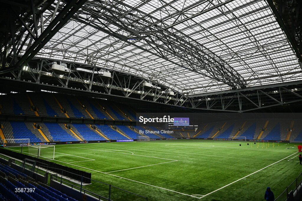 9 October 2026; A general view of Astana Arena ahead of the 2027 FIFA Women’s World Cup qualifying round 1 play-off first leg match between Kazakhstan and the Republic of Ireland at Astana Arena in Kazakhstan. Photo by Shauna Clinton/Sportsfile