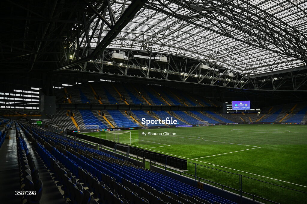 9 October 2026; A general view of Astana Arena ahead of the 2027 FIFA Women’s World Cup qualifying round 1 play-off first leg match between Kazakhstan and the Republic of Ireland at Astana Arena in Kazakhstan. Photo by Shauna Clinton/Sportsfile