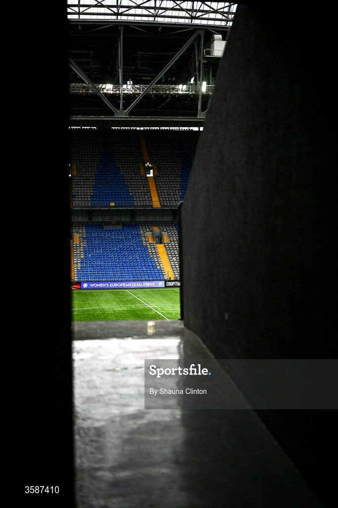 9 October 2026; A general view of Astana Arena ahead of the 2027 FIFA Women’s World Cup qualifying round 1 play-off first leg match between Kazakhstan and the Republic of Ireland at Astana Arena in Kazakhstan. Photo by Shauna Clinton/Sportsfile