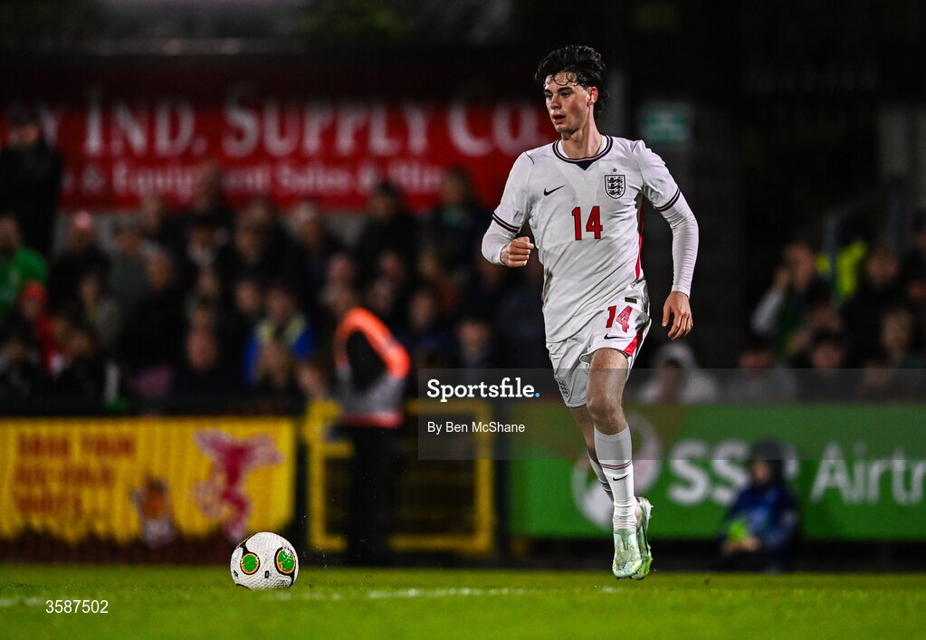 6 October 2026; Archie Gray of England during the UEFA European U21 Championship qualifier match between the Republic of Ireland and England at Turner's Cross Stadium in Cork. Photo by Ben McShane/Sportsfile