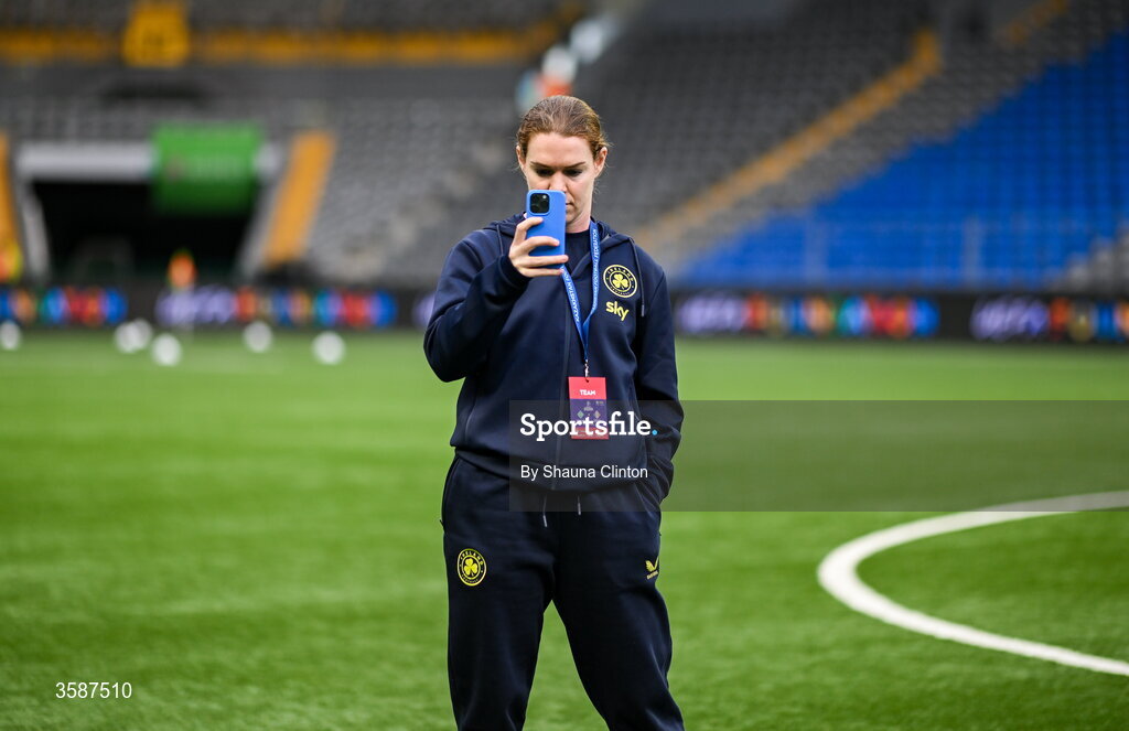 9 October 2026; Aoife Mannion of Republic of Ireland before the 2027 FIFA Women’s World Cup qualifying round 1 play-off first leg match between Kazakhstan and the Republic of Ireland at Astana Arena in Kazakhstan. Photo by Shauna Clinton/Sportsfile