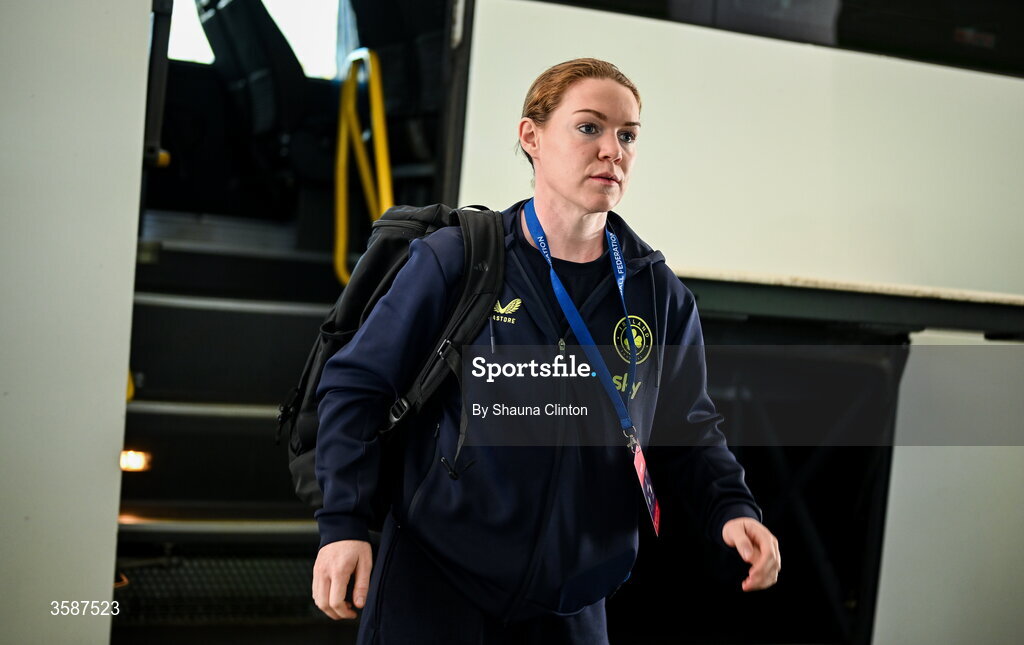 9 October 2026; Aoife Mannion of Republic of Ireland before the 2027 FIFA Women’s World Cup qualifying round 1 play-off first leg match between Kazakhstan and the Republic of Ireland at Astana Arena in Kazakhstan. Photo by Shauna Clinton/Sportsfile