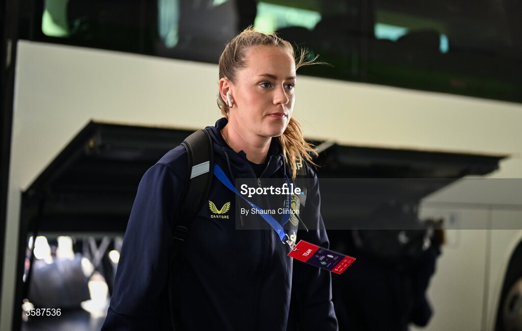 9 October 2026; Heather Payne of Republic of Ireland before the 2027 FIFA Women’s World Cup qualifying round 1 play-off first leg match between Kazakhstan and the Republic of Ireland at Astana Arena in Kazakhstan. Photo by Shauna Clinton/Sportsfile