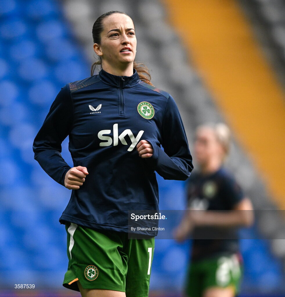 9 October 2026; Anna Patten of Republic of Ireland before the 2027 FIFA Women’s World Cup qualifying round 1 play-off first leg match between Kazakhstan and the Republic of Ireland at Astana Arena in Kazakhstan. Photo by Shauna Clinton/Sportsfile