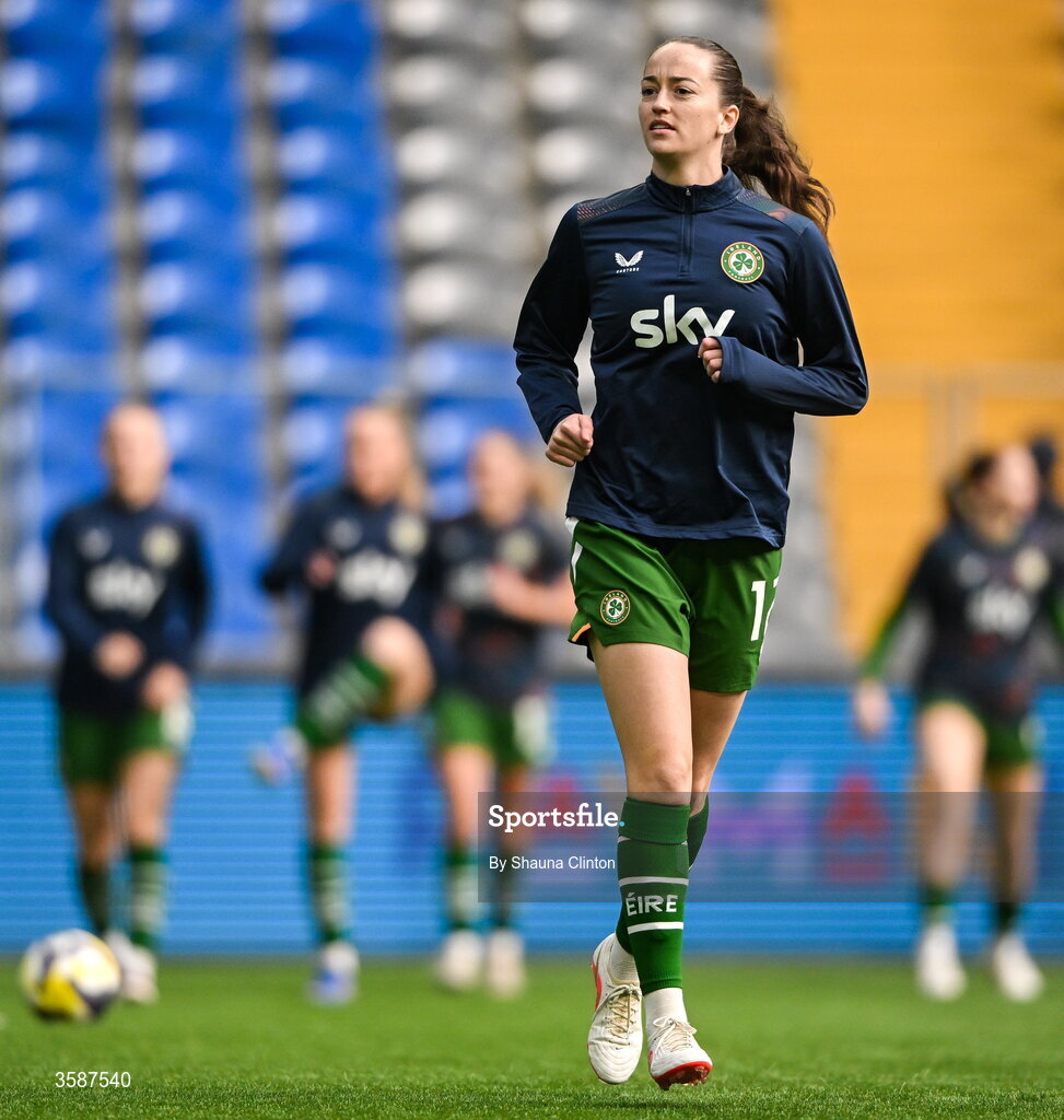 9 October 2026; Anna Patten of Republic of Ireland before the 2027 FIFA Women’s World Cup qualifying round 1 play-off first leg match between Kazakhstan and the Republic of Ireland at Astana Arena in Kazakhstan. Photo by Shauna Clinton/Sportsfile