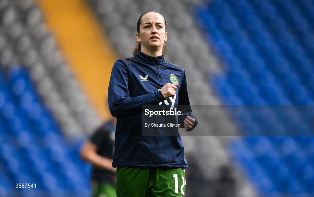9 October 2026; Anna Patten of Republic of Ireland before the 2027 FIFA Women’s World Cup qualifying round 1 play-off first leg match between Kazakhstan and the Republic of Ireland at Astana Arena in Kazakhstan. Photo by Shauna Clinton/Sportsfile