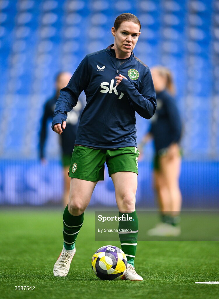 9 October 2026; Aoife Mannion of Republic of Ireland before the 2027 FIFA Women’s World Cup qualifying round 1 play-off first leg match between Kazakhstan and the Republic of Ireland at Astana Arena in Kazakhstan. Photo by Shauna Clinton/Sportsfile