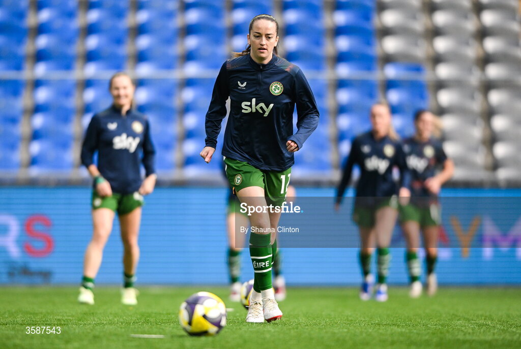 9 October 2026; Anna Patten of Republic of Ireland before the 2027 FIFA Women’s World Cup qualifying round 1 play-off first leg match between Kazakhstan and the Republic of Ireland at Astana Arena in Kazakhstan. Photo by Shauna Clinton/Sportsfile