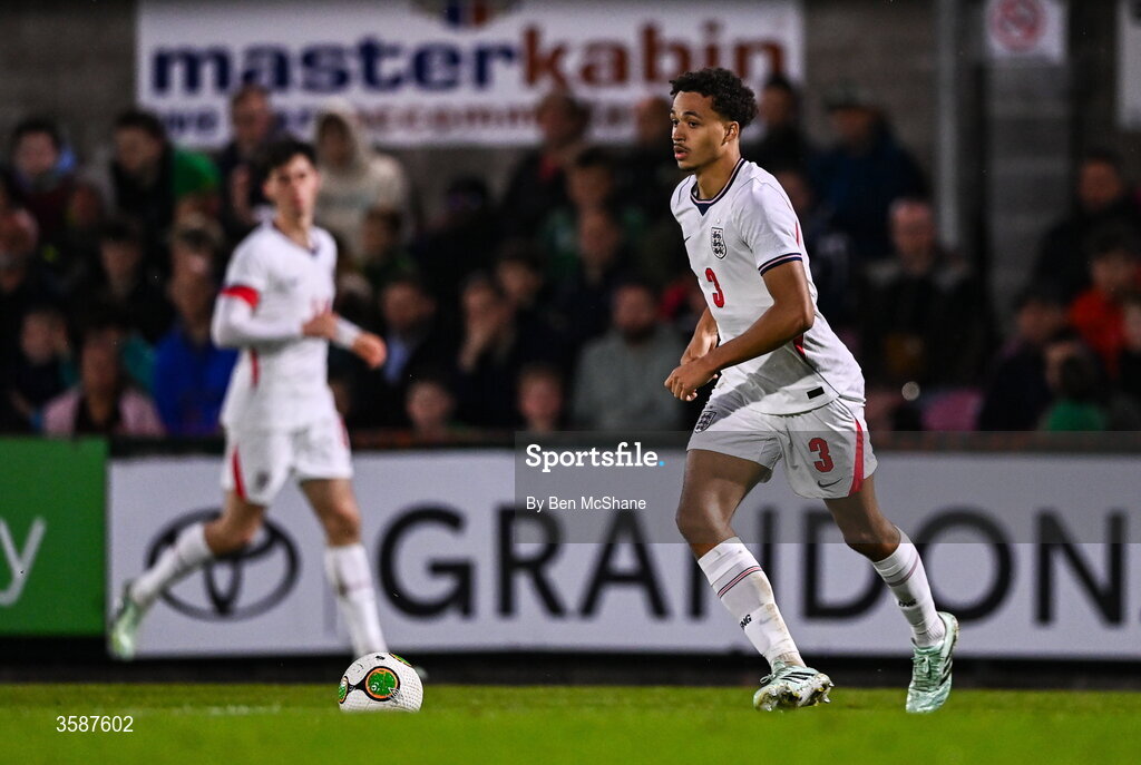 6 October 2026; Max Alleyne of England during the UEFA European U21 Championship qualifier match between the Republic of Ireland and England at Turner's Cross Stadium in Cork. Photo by Ben McShane/Sportsfile