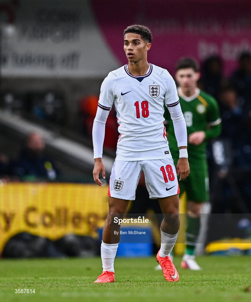 6 October 2026; Josh King of England during the UEFA European U21 Championship qualifier match between the Republic of Ireland and England at Turner's Cross Stadium in Cork. Photo by Ben McShane/Sportsfile