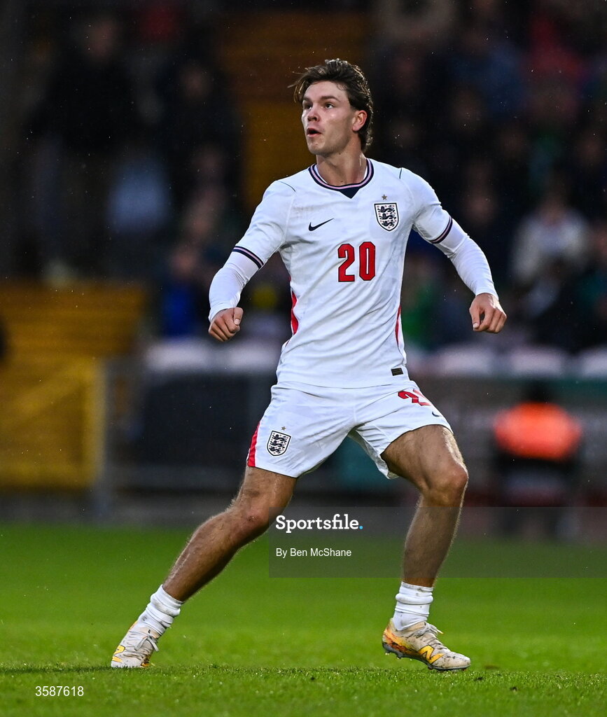 6 October 2026; Tyler Dibling of England during the UEFA European U21 Championship qualifier match between the Republic of Ireland and England at Turner's Cross Stadium in Cork. Photo by Ben McShane/Sportsfile